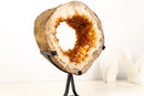 Natural Citrine Geode Portal – High - Grade Golden - Orange Citrine on Custom Stand - 7.3 Kg - 16.1 lb - E2D Crystals & Minerals