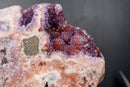 Pink Amethyst Geode on Stand with Natural Purple & Red Amethyst Flowers - E2D Crystals & Minerals