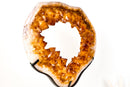 Golden - Orange Citrine Geode Portal with Rare Crown Druzy Formation - E2D Crystals & Minerals
