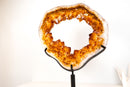 Golden - Orange Citrine Geode Portal with Rare Crown Druzy Formation - E2D Crystals & Minerals