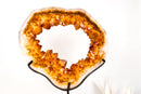 Golden - Orange Citrine Geode Portal with Rare Crown Druzy Formation - E2D Crystals & Minerals
