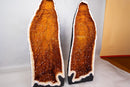 Pair of Tall AAA Citrine Cathedral Geodes with Golden - Orange Sparkly Druzy - E2D Crystals & Minerals