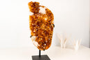 Natural Citrine Crystal Cluster with Calcite Inclusion Madeira Orange - E2D Crystals & Minerals