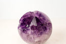 Amethyst Crystal Sphere with Intact, Large Deep Purple Natural Points - E2D Crystals & Minerals