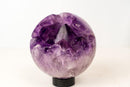 Amethyst Crystal Sphere with Intact, Large Deep Purple Natural Points - E2D Crystals & Minerals