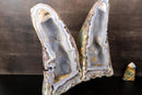 Rare Baby Blue Agate Butterfly Geode with Botryoidal Chalcedony on Amethyst - E2D Crystals & Minerals
