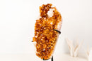 Natural Citrine Crystal Cluster with Calcite Inclusion Madeira Orange - E2D Crystals & Minerals
