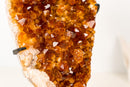 Natural Citrine Crystal Cluster with Calcite Inclusion Madeira Orange - E2D Crystals & Minerals