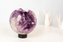 Amethyst Crystal Sphere with Deep Purple Elestial Points – 6 in - E2D Crystals & Minerals