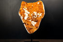 Tall Citrine Cluster with Sparkling Druzy and Natural Calcite Inclusions – Statement Crystal, 19.5 In, 12 Lb. - E2D Crystals & Minerals