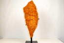 Tall Statement Citrine Cluster on Stand with Deep Orange Druzy – 29 in, 21 lb - E2D Crystals & Minerals
