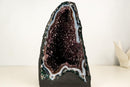 Rare Amethyst Geode Cathedral with White Agate Frame – Deep Purple Brazilian Amethyst | 28lb - E2D Crystals & Minerals