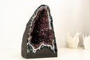Rare Amethyst Geode Cathedral with White Agate Frame – Deep Purple Brazilian Amethyst | 28lb - E2D Crystals & Minerals