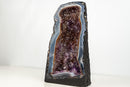 Rare Blue Agate Geode with Deep Purple Amethyst & Cacoxenite Inclusions – 16 lb Brazilian Specimen - E2D Crystals & Minerals
