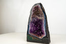 Rare Bi - Color Amethyst Geode with Blue Banded Agate – Dual Deep Purple & Lavender Druzy | 16lb - E2D Crystals & Minerals