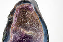 Rare Bi - Color Amethyst Geode with Blue Banded Agate – Dual Deep Purple & Lavender Druzy | 16lb - E2D Crystals & Minerals