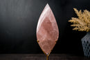 Delicate Rose Quartz Crystal Flame – Hand - Carved Pink Quartz Sculpture, Natural Energy Generator – 12 in Tall, 3.1 lb - E2D Crystals & Minerals