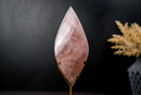 Delicate Rose Quartz Crystal Flame – Hand - Carved Pink Quartz Sculpture, Natural Energy Generator – 12 in Tall, 3.1 lb - E2D Crystals & Minerals