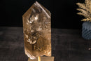 Genuine Natural Citrine Obelisk Point on Stand – Honey Citrine with Multiple Rainbows, Large Size 16.5 in Tall, 15 lb. - E2D Crystals & Minerals