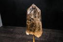 Genuine Natural Citrine Obelisk Point on Stand – Honey Citrine with Multiple Rainbows, Large Size 16.5 in Tall, 15 lb. - E2D Crystals & Minerals