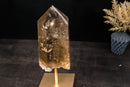 Genuine Natural Citrine Obelisk Point on Stand – Honey Citrine with Multiple Rainbows, Large Size 16.5 in Tall, 15 lb. - E2D Crystals & Minerals