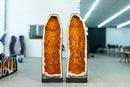 Pair of Large Citrine Geodes with Sparkly Golden - Orange Druzy - E2D Crystals & Minerals