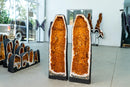 Pair of Large Citrine Geodes with Sparkly Golden - Orange Druzy - E2D Crystals & Minerals