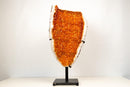 Statement Tall Citrine Cluster with Deep Orange Druzy on Stand – Natural Crystal, 26 In / 35 Lb. - E2D Crystals & Minerals