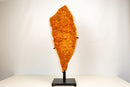 Tall Statement Citrine Cluster on Stand with Deep Orange Druzy – 29 in, 21 lb - E2D Crystals & Minerals