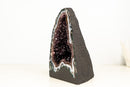 Rare Amethyst Geode Cathedral with White Agate Frame – Deep Purple Brazilian Amethyst | 28lb - E2D Crystals & Minerals