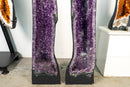 Pair of X - Tall 5 ft Purple Amethyst Cathedral Geodes with Sugar Druzy - E2D Crystals & Minerals