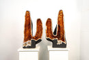 Twin - Tower Citrine Geode Pair with Deep Orange Druzy - E2D Crystals & Minerals