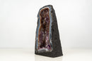 Rare Blue Agate Geode with Deep Purple Amethyst & Cacoxenite Inclusions – 16 lb Brazilian Specimen - E2D Crystals & Minerals