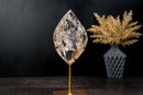 Gorgeous High - Grade Clear Quartz Flame Generator Sculpture on Custom Stand – Hand - Carved Crystal, 11.5 in / 3.9 lb - E2D Crystals & Minerals