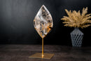 Gorgeous High - Grade Clear Quartz Flame Generator Sculpture on Custom Stand – Hand - Carved Crystal, 11.5 in / 3.9 lb - E2D Crystals & Minerals