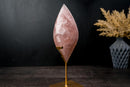 Delicate Rose Quartz Crystal Flame – Hand - Carved Pink Quartz Sculpture, Natural Energy Generator – 12 in Tall, 3.1 lb - E2D Crystals & Minerals