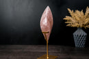 Delicate Rose Quartz Crystal Flame – Hand - Carved Pink Quartz Sculpture, Natural Energy Generator – 12 in Tall, 3.1 lb - E2D Crystals & Minerals