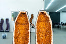Pair of Large Citrine Geodes with Sparkly Golden - Orange Druzy - E2D Crystals & Minerals