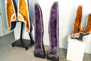 Pair of X - Tall 5 ft Purple Amethyst Cathedral Geodes with Sugar Druzy - E2D Crystals & Minerals