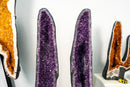 Pair of X - Tall 5 ft Purple Amethyst Cathedral Geodes with Sugar Druzy - E2D Crystals & Minerals