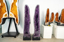 Pair of X - Tall 5 ft Purple Amethyst Cathedral Geodes with Sugar Druzy - E2D Crystals & Minerals