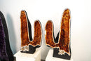 Twin - Tower Citrine Geode Pair with Deep Orange Druzy - E2D Crystals & Minerals