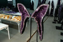 Purple Amethyst Geode Wings – Symmetrical Long - Tailed Butterfly Formation - E2D Crystals & Minerals