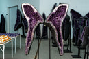 Purple Amethyst Geode Wings – Symmetrical Long - Tailed Butterfly Formation - E2D Crystals & Minerals