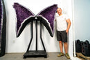 Giant 6.6 Ft. Purple Amethyst Geode Wings with Sparkly Crystal Points - E2D Crystals & Minerals