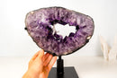Deep Purple Amethyst Geode Portal with Rare Calcite - E2D Crystals & Minerals