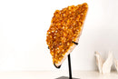 Tall Orange Citrine Cluster with Sparkling Druzy on Stand - E2D Crystals & Minerals