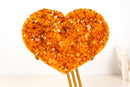 AAA - Quality Citrine Heart with Golden Orange Druzy - Large Raw Ethical Crystal (12.6 lb) - E2D Crystals & Minerals