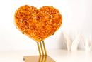 AAA - Quality Citrine Heart with Golden Orange Druzy - Large Raw Ethical Crystal (12.6 lb) - E2D Crystals & Minerals