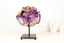 Brazilian Purple Amethyst Cluster with Yellow Calcite - E2D Crystals & Minerals